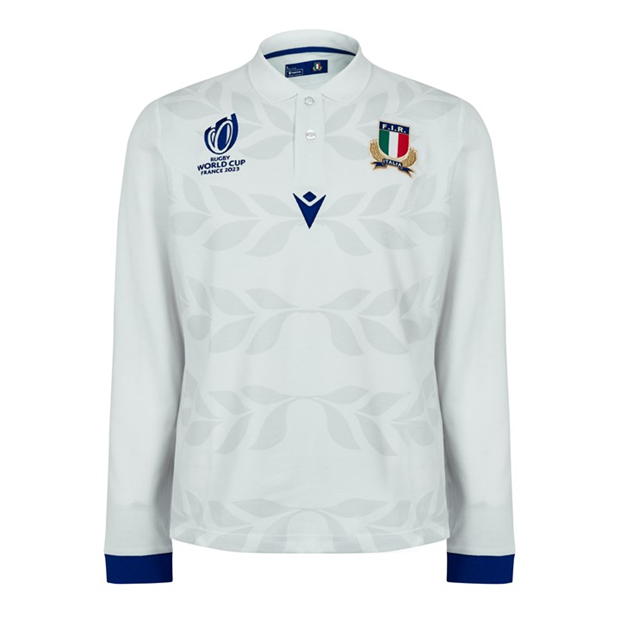 Macron Italy Rugby Away Polo Shirt 2023 2024 Adults