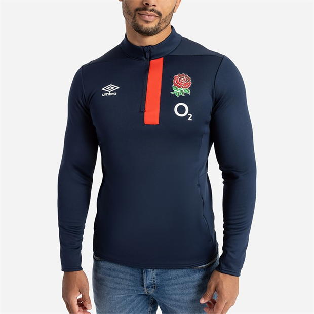 Umbro England Rugby Half Zip Fleece Top 2023 2024 Adults