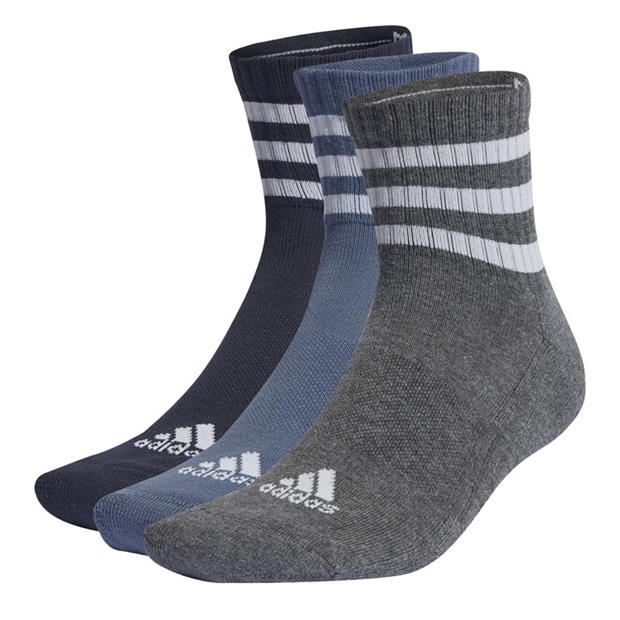 adidas 3-Stripes Cushioned Sportswear Mid-Cut Socks 3 Pairs