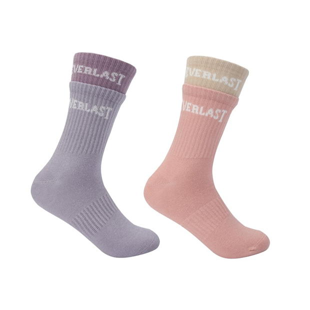 Everlast 2-Pack Ribbed Crew Socks Womens