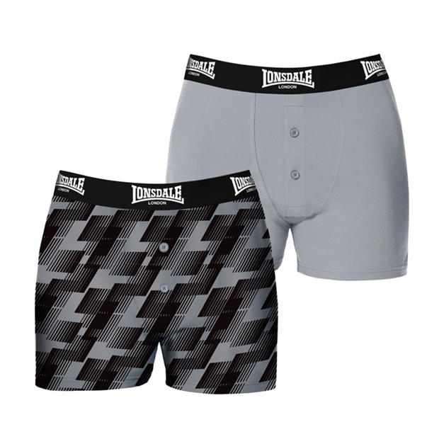 Lonsdale 2 Pack Boxers Mens