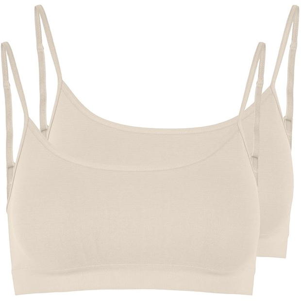 Pieces Rib Seamless 2-Pack Bra Top