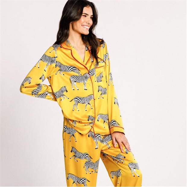 Chelsea Peers Satin Button Up Pyjama Set