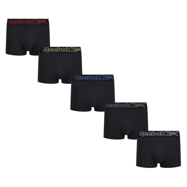 Reebok 5 Pack Logo Boxer Shorts Mens