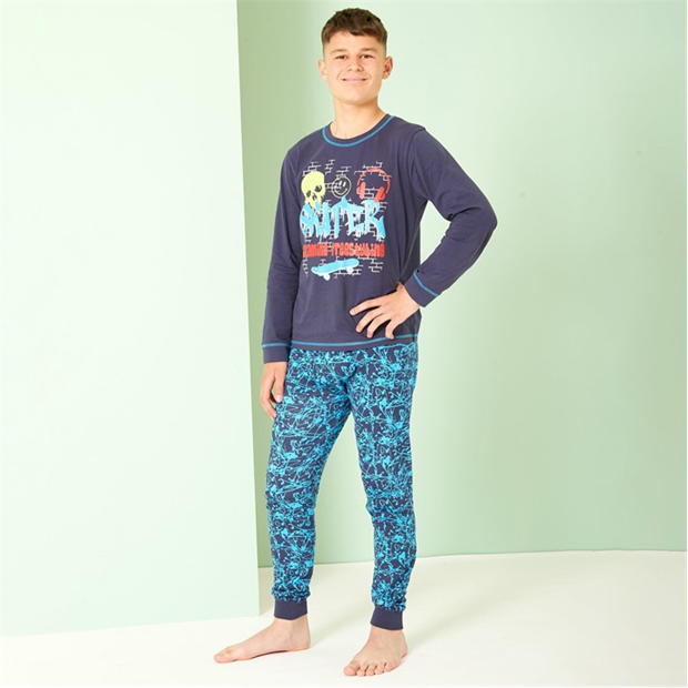 Be You Boys Skater Grey/Blue Pyjamas