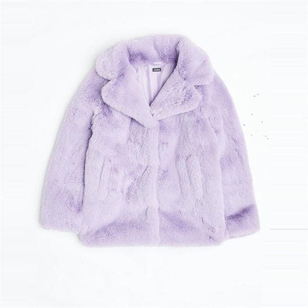 Be You Girls Mini Me Faux Fur Purple Jacket