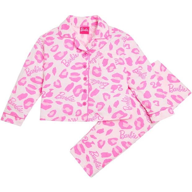 Character Girls Barbie Button Detail Pyjama Set