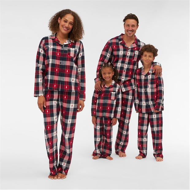 Linea Ladies Family Christmas Check Flannel Pyjama Set