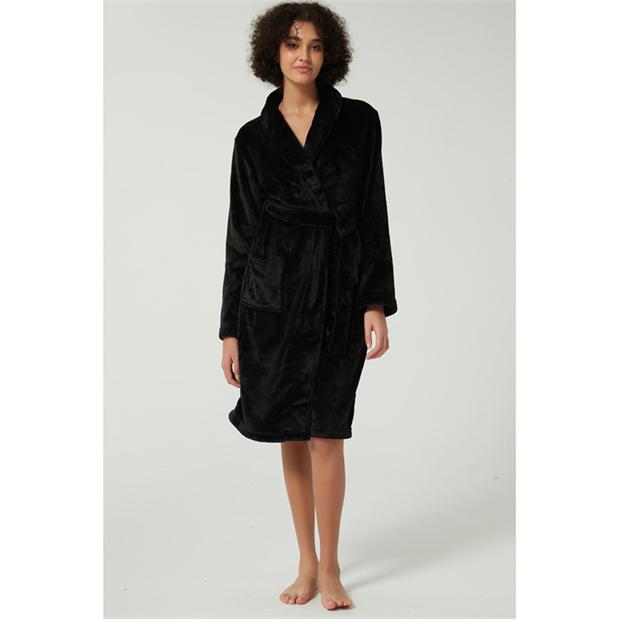 Linea Plain Fleece Dressing Gown