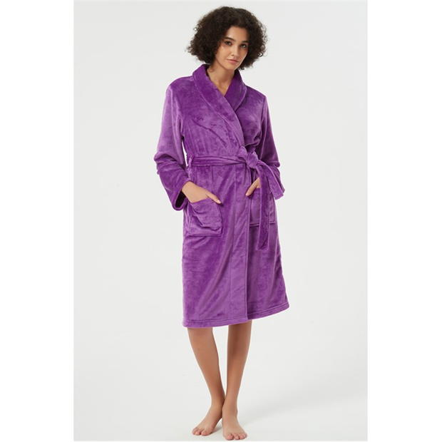 Linea Plain Fleece Dressing Gown