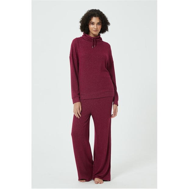 Linea Sparkle Rib Cowl Neck Lounge Set