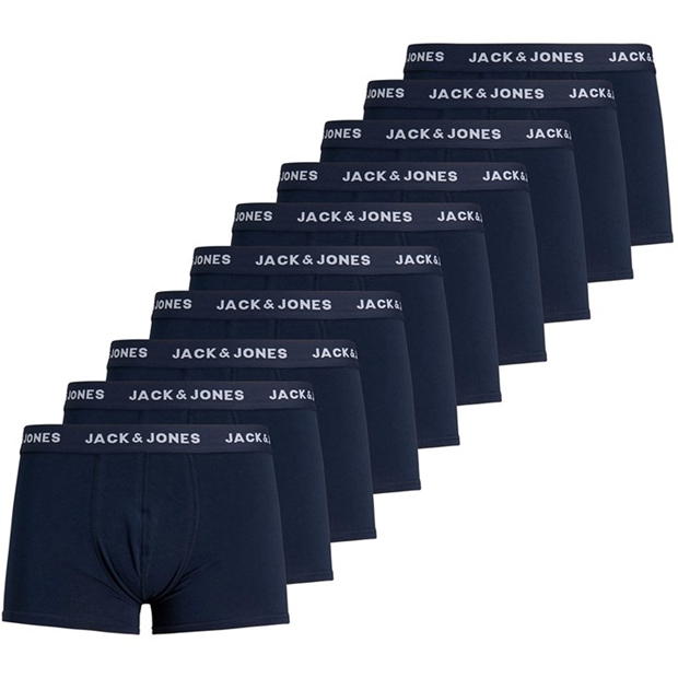 Jack and Jones Solid Mens 10-Pack Boxer Trunks