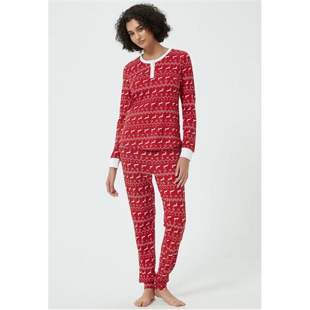 Linea Waffle Fairisle Pyjama Set