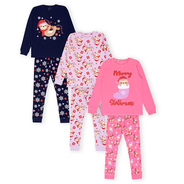 Miso Girls 3 Pack Christmas Pyjama Set