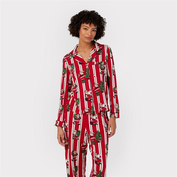 Chelsea Peers Christmas Santa Stripe Pyjama Set