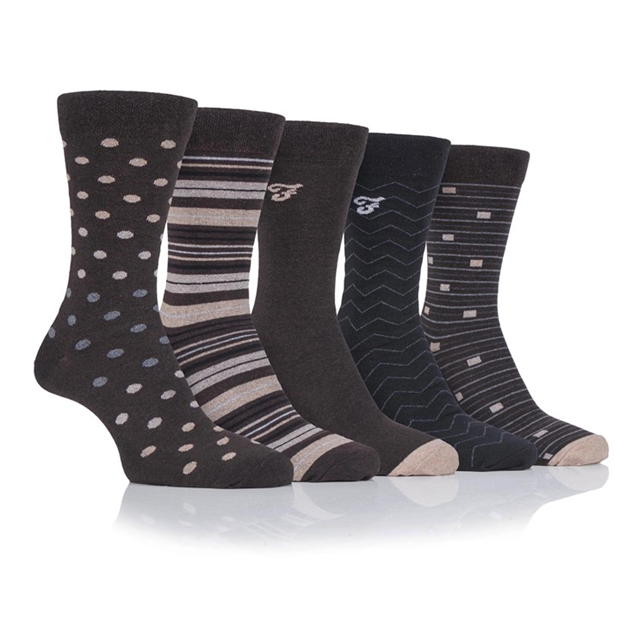 Farah 5 Pack Pattern Socks Mens