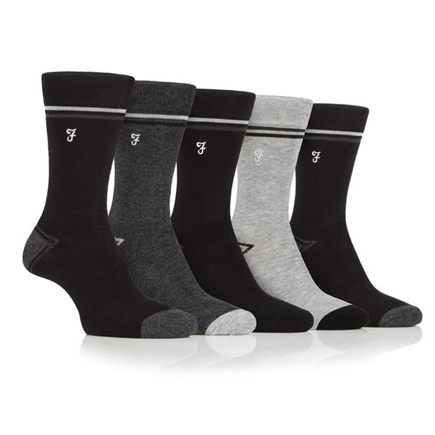 Farah 5 Pack Bamboo  Socks Mens