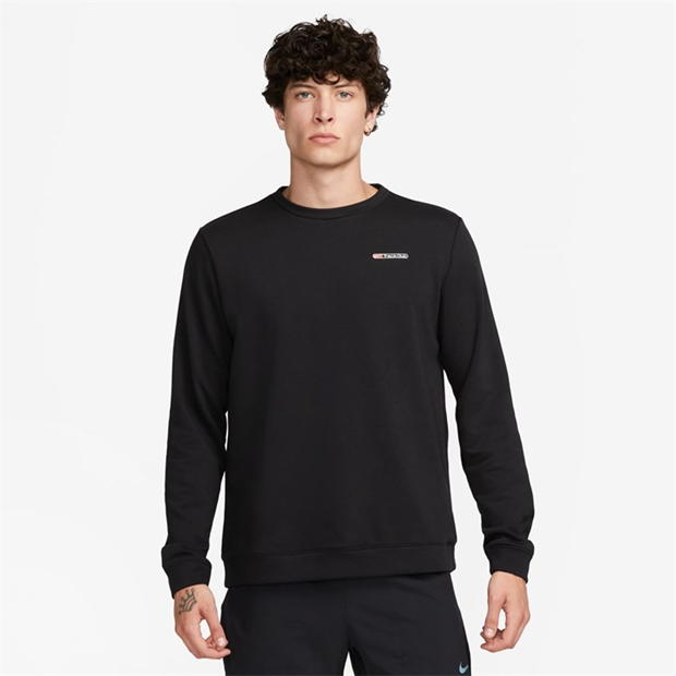 Nike Dri-Fit Track Club Men'S Fleece Long-Sleeve Crew Running Top Mens