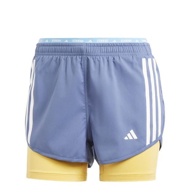 adidas Own the Run 3-Stripes 2-in-1 Shorts Womens