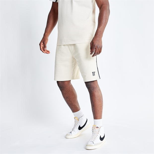 11 Degrees Block Taped Sweat Shorts - Coconut / Stone