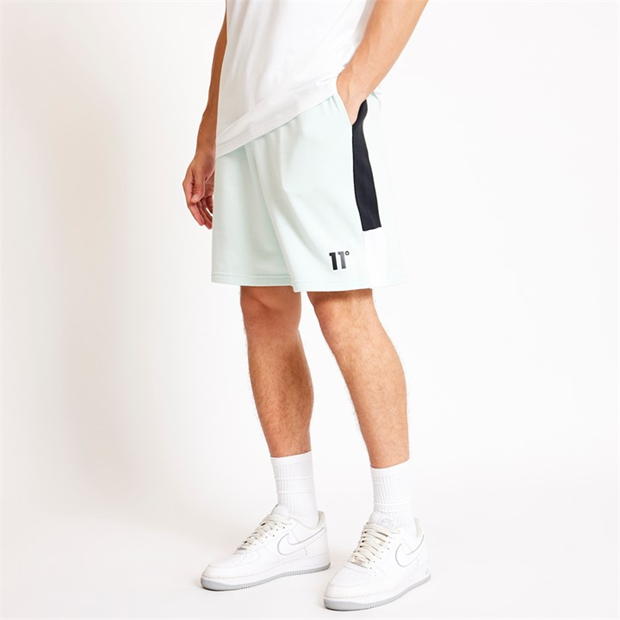 11 Degrees Triple Panel Sweat Shorts - Glacier Green / Black / White