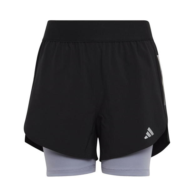 adidas Two-In-One Running Shorts Juniors