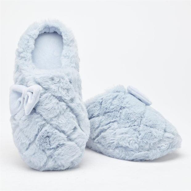 Be You Faux Fur Bow Slippers