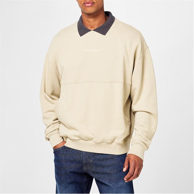 Jack Wills Twill Collar Crew Sweater