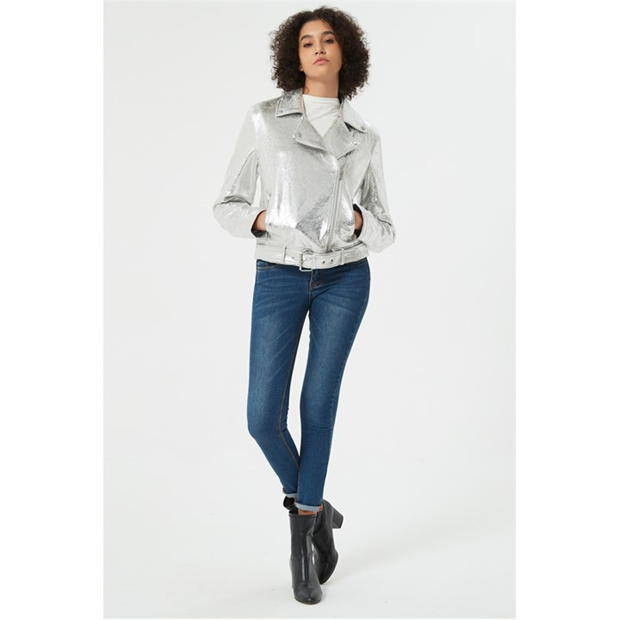 Be You Metallic Biker Jacket