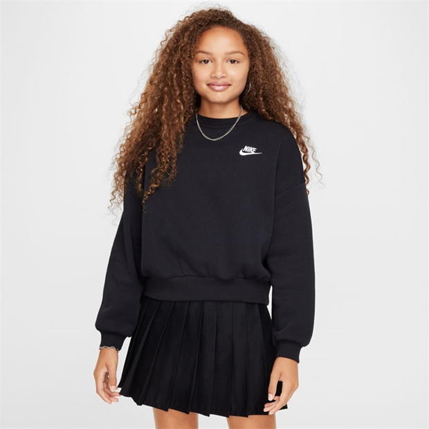 Nike Sportswear Club Fleece Big Kids' (Girls') Boxy Crewneck Sweatshirt