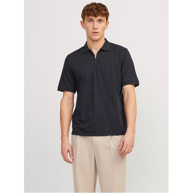 Jack and Jones Mac Zip Collar Short Sleeve Polo Shirt