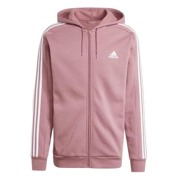 adidas Fleece 3-Stripes Full-Zip Hoodie Mens