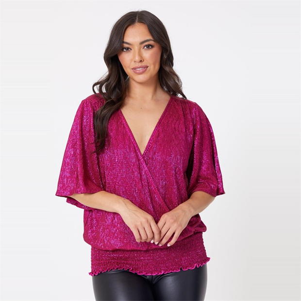 Be You Lurex Wrap Top