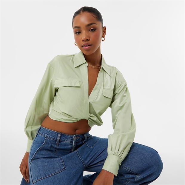 Jack Wills Draped Cropped Blouse