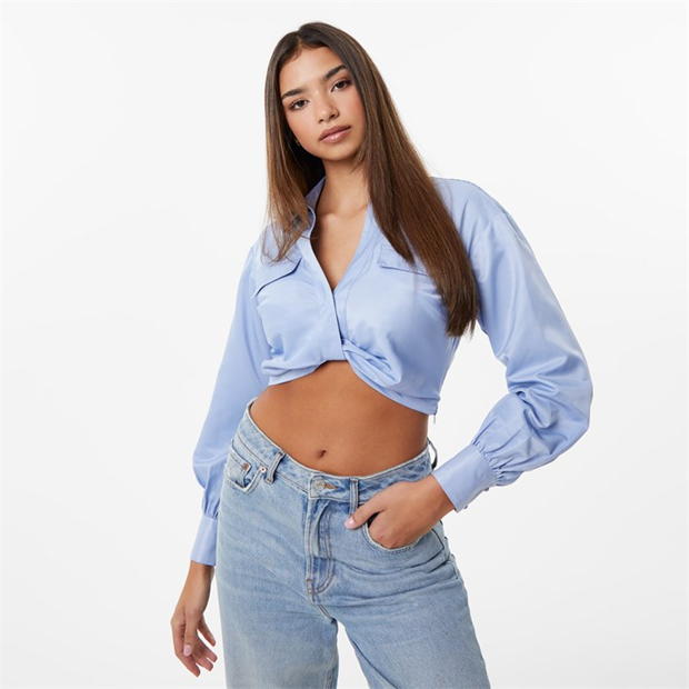 Jack Wills Draped Cropped Blouse