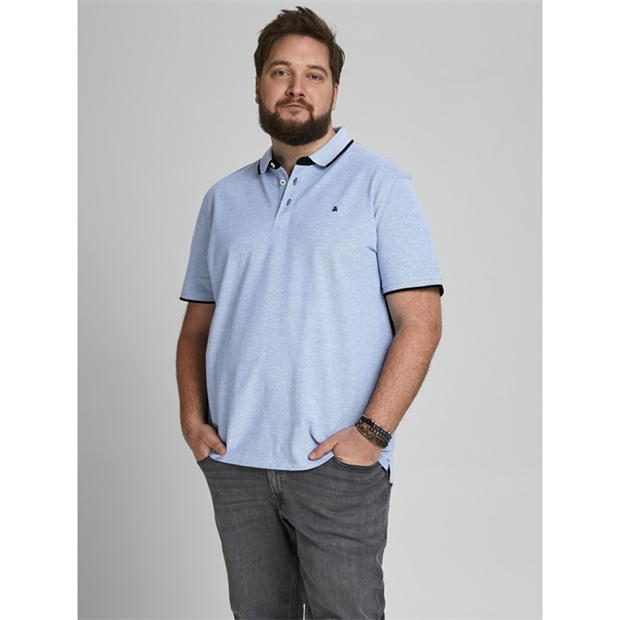 Jack and Jones Paulos Tipped Pique Short Sleeve Polo Shirt Mens Plus Size