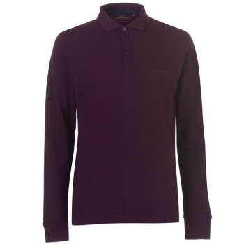 Pierre Cardin Plain Long Sleeve Polo Shirt Mens XL