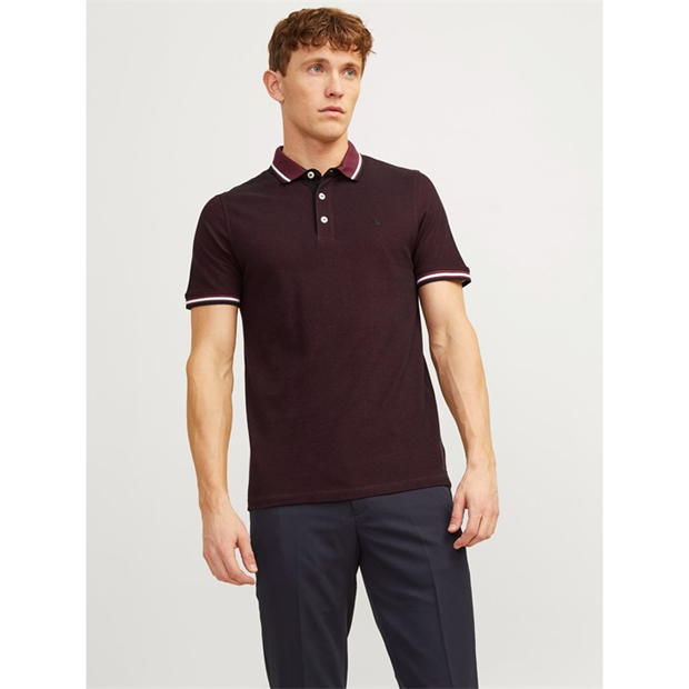 Jack and Jones Paulos Tipped Pique Short Sleeve Polo Shirt