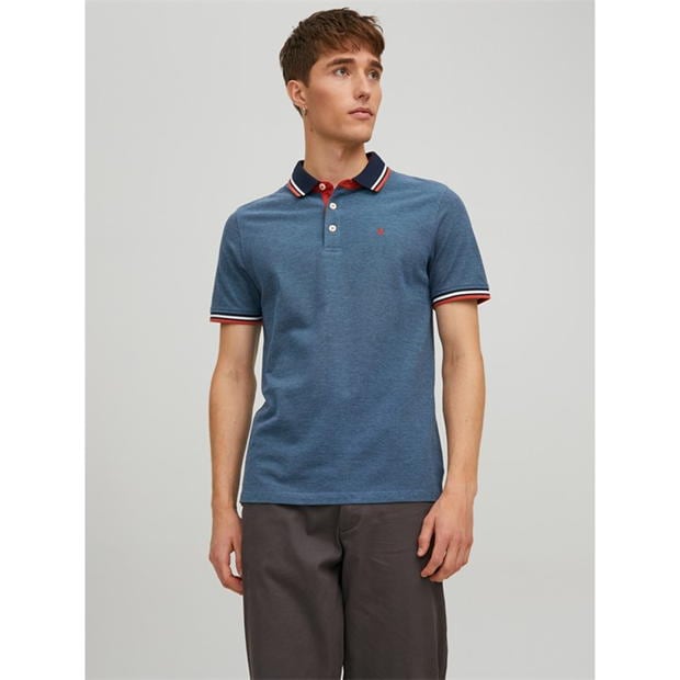 Jack and Jones Paulos Tipped Pique Short Sleeve Polo Shirt