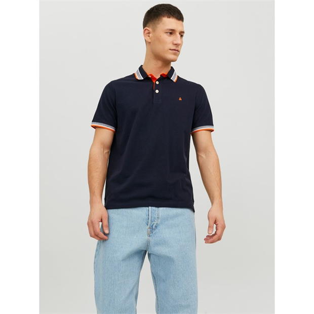 Jack and Jones Paulos Tipped Pique Short Sleeve Polo Shirt