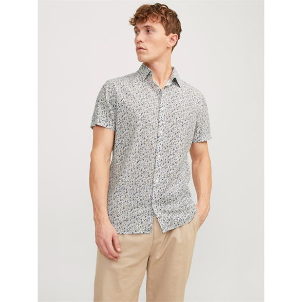 Jack and Jones Floral Print Short Sleeve Shirt Mens