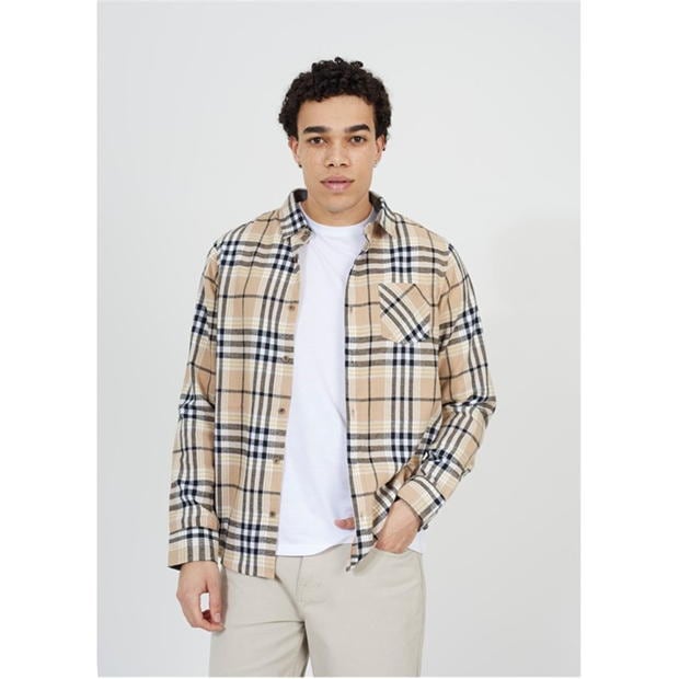 Brave Soul Sleeve Checked Shirt