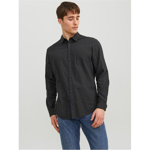 Jack and Jones Gingham Long Sleeve Shirt Mens