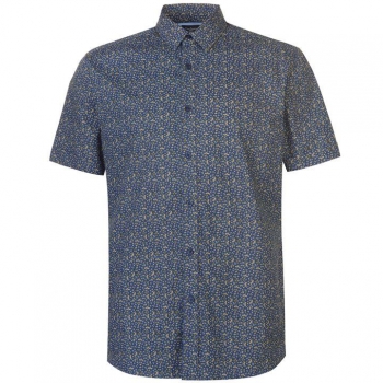 Pierre Cardin Ditsy Short Sleeve Shirt Mens XL
