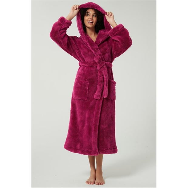 Linea Luxury Hooded Fleece Dressing Gown