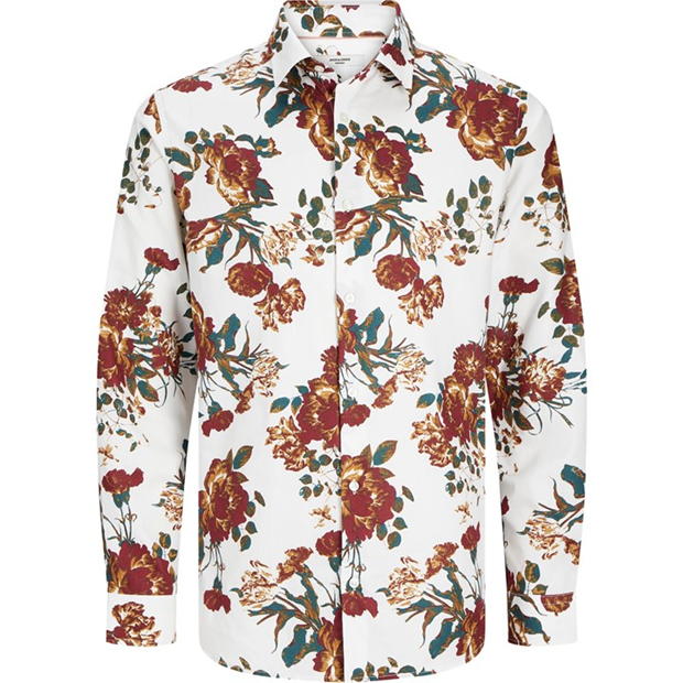 Jack and Jones Long Sleeve Floral Shirt Mens