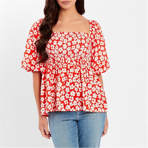 Be You Square Neck Puff Slv Top