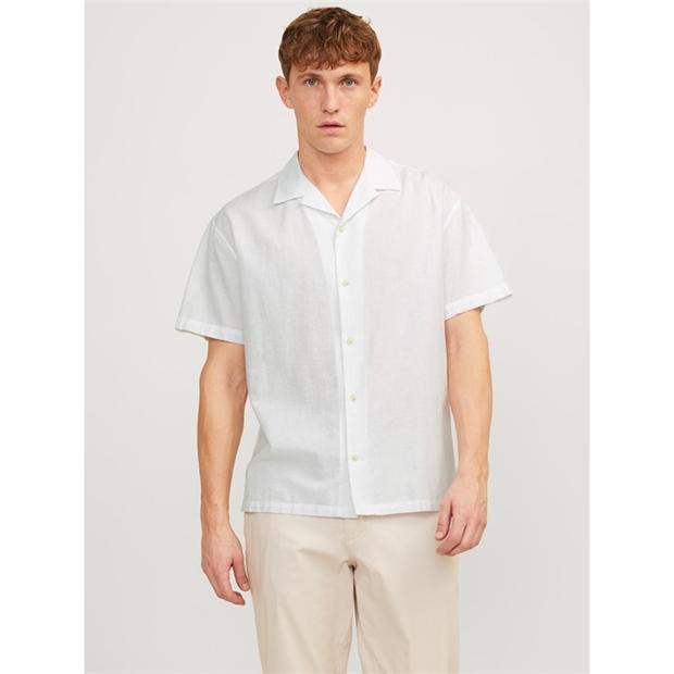 Jack and Jones Resort Linen Blend Short Sleeve Shirt