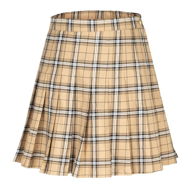 Fabric Pleated Checked Skort