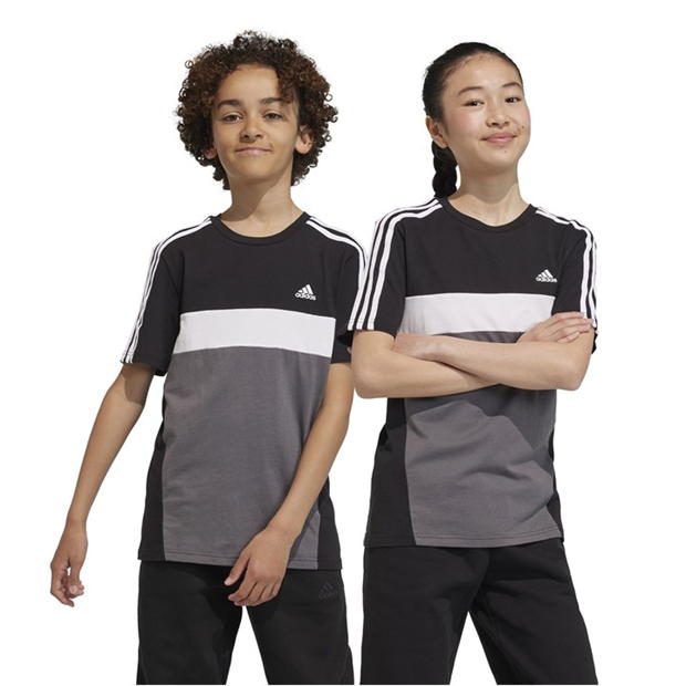 adidas Tiberio 3-Stripes Colorblock Cotton T-Shirt Junior